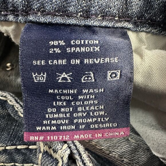 Vigoss NEW YORK SLIM BOOT Cut Size 7/8 Blue Mid Rise Jeans Denim Pants 31x30 - Picture 12 of 13